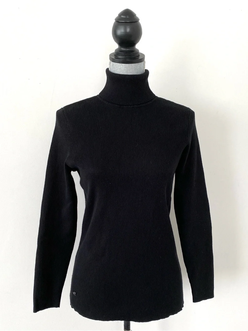 Lauren Ralph Lauren Black Ribbed Turtleneck Sweater 2X Preppy Classic Basic